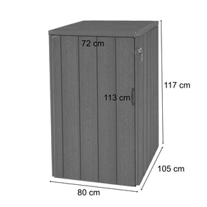 Premium Mülltonnenbox WPC Metall Holzoptik XL grau erweiterbar