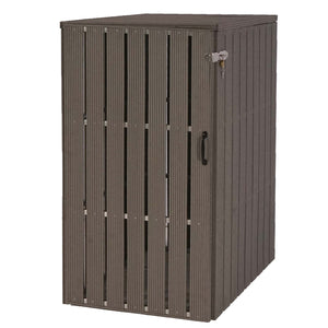 Grosse Mülltonnenbox WPC/Metall in Holzoptik, grau, erweiterbar