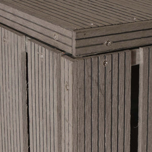 Grosse Mülltonnenbox WPC/Metall in Holzoptik, grau, erweiterbar