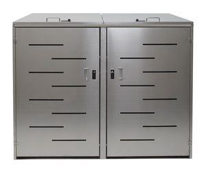 Mülltonnenbox Edelstahl XL für 2/4 Tonnen, erweiterbar, wetterfest