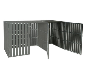WPC Mülltonnenbox XL Erweiterung Metall Holzoptik Anthrazit