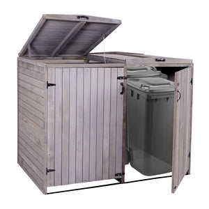 Mülltonnenbox XL aus Holz, anthrazit-grau, erweiterbar