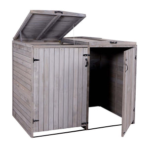 Mülltonnenbox XL aus Holz, anthrazit-grau, erweiterbar