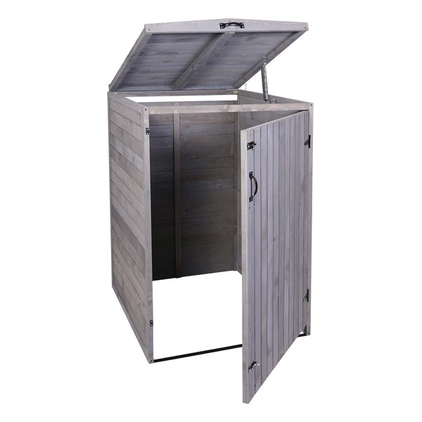 Erweiterbare XL Mülltonnenbox aus Holz, anthrazit-grau, 2er-Set