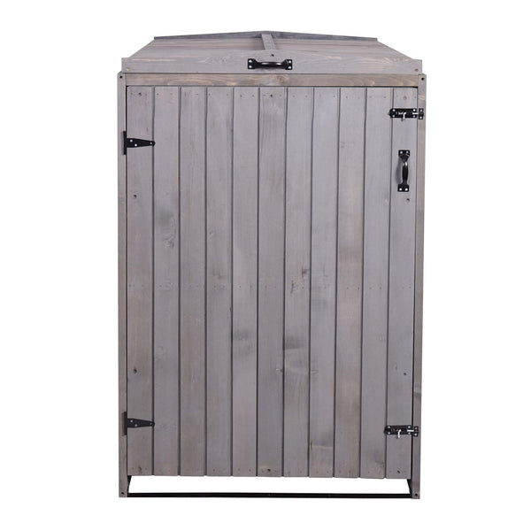 Erweiterbare XL Mülltonnenbox aus Holz, anthrazit-grau, 2er-Set