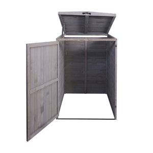 Erweiterbare XL Mülltonnenbox aus Holz, anthrazit-grau, 2er-Set