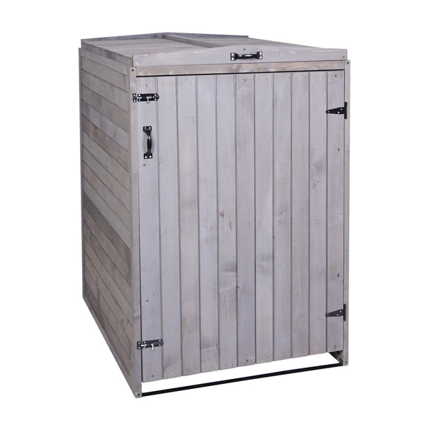 Erweiterbare XL Mülltonnenbox aus Holz, anthrazit-grau, 2er-Set