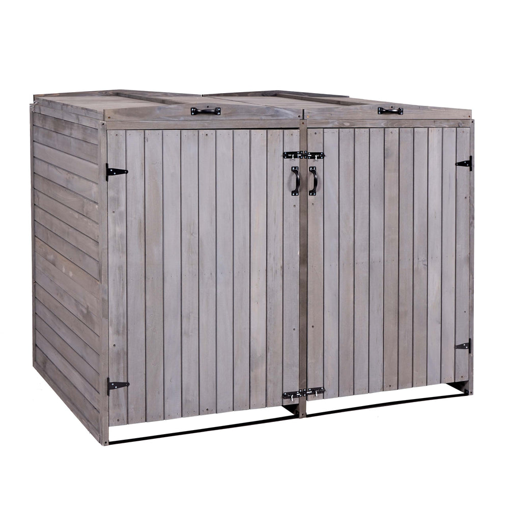 Mülltonnenbox XL aus Holz, anthrazit-grau, erweiterbar