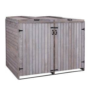 Mülltonnenbox XL aus Holz, anthrazit-grau, erweiterbar