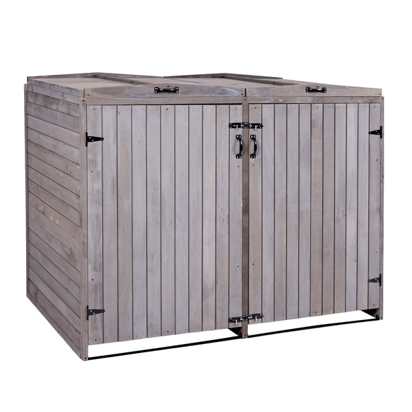 Mülltonnenbox XL aus Holz, anthrazit-grau, erweiterbar