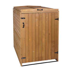 Erweiterbare Mülltonnenbox aus Holz Braun 126x80x98cm XL