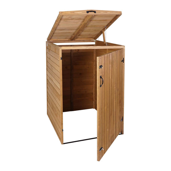 Erweiterbare Mülltonnenbox aus Holz Braun 126x80x98cm XL