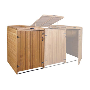 Erweiterbare Mülltonnenbox aus Holz Braun 126x80x98cm XL