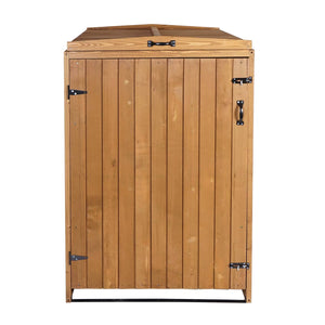 Erweiterbare Mülltonnenbox aus Holz Braun 126x80x98cm XL