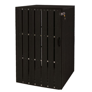 Mülltonnenbox XL anthrazit, Metall Holzoptik, erweiterbar