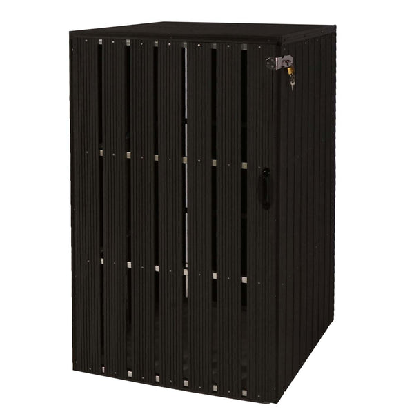 Mülltonnenbox XL anthrazit, Metall Holzoptik, erweiterbar