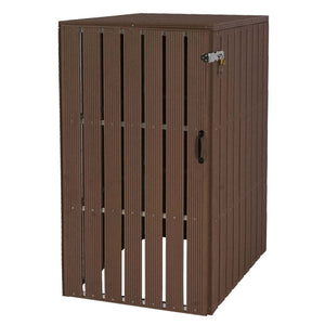 Mülltonnenbox XL Metall in Holzoptik, erweiterbar, braun