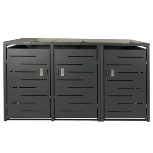 Mülltonnenbox XL anthrazit Stahl. 3er/6er. erweiterbar. 116x212x98cm