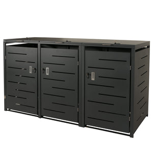 Mülltonnenbox XL anthrazit Stahl. 3er/6er. erweiterbar. 116x212x98cm