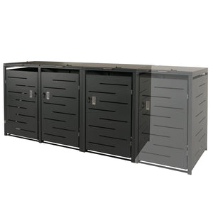 Mülltonnenbox XL anthrazit Stahl. 3er/6er. erweiterbar. 116x212x98cm