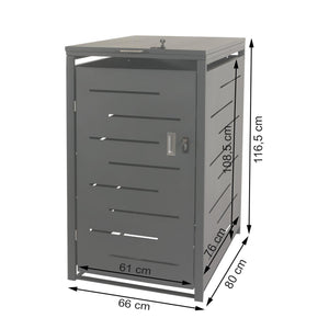 Mülltonnenbox XL aus Stahl anthrazit, erweiterbar, wetterfest