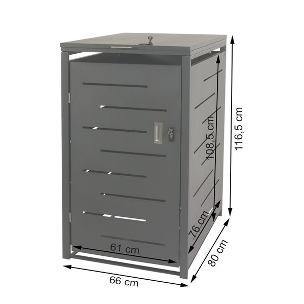 Mülltonnenbox XL aus Stahl anthrazit, erweiterbar, wetterfest