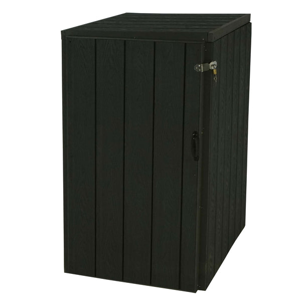 Mülltonnenbox XL anthrazit, WPC & Metall, Holzoptik, erweiterbar