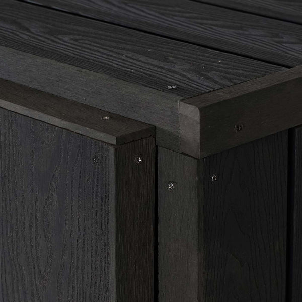 WPC Mülltonnenbox XL erweiterbar anthrazit Holzoptik Metall