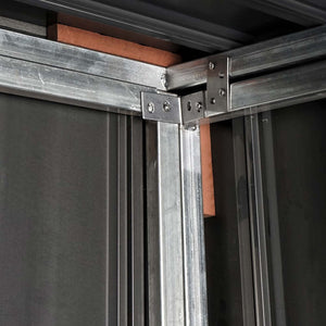 WPC Mülltonnenbox XL erweiterbar anthrazit Holzoptik Metall