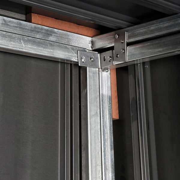WPC Mülltonnenbox XL erweiterbar anthrazit Holzoptik Metall