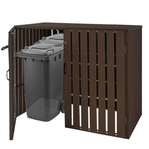 WPC Mülltonnenbox XL braun, Metall Holzoptik, erweiterbar
