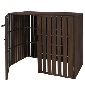 WPC Mülltonnenbox XL braun, Metall Holzoptik, erweiterbar