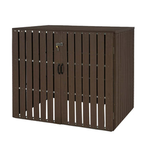 WPC Mülltonnenbox XL braun, Metall Holzoptik, erweiterbar