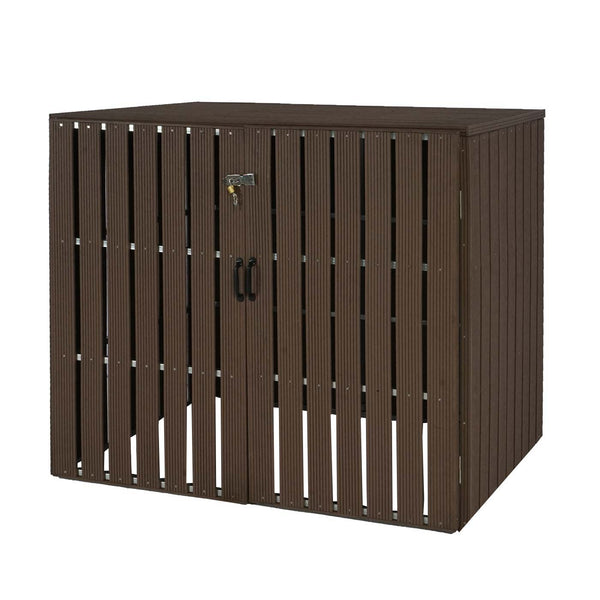WPC Mülltonnenbox XL braun, Metall Holzoptik, erweiterbar