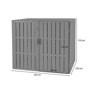 WPC Mülltonnenbox XL braun, Metall Holzoptik, erweiterbar