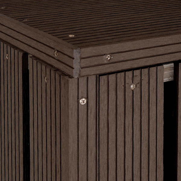 WPC Mülltonnenbox XL braun, Metall Holzoptik, erweiterbar