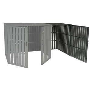WPC Mülltonnenbox XL Grau, Metall, Holzoptik, Erweiterbar