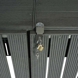 WPC Mülltonnenbox XL Grau, Metall, Holzoptik, Erweiterbar