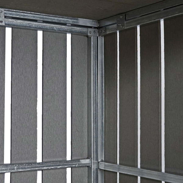 WPC Mülltonnenbox XL Grau, Metall, Holzoptik, Erweiterbar