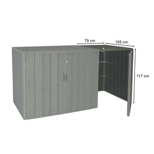 WPC Mülltonnenbox XL in Grau, Metall Holzoptik, Erweiterung