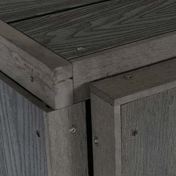WPC Mülltonnenbox XL in Grau, Metall Holzoptik, Erweiterung