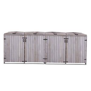 Erweiterbare XXL Mülltonnenbox für 4–8 Tonnen, Holz anthrazit-grau