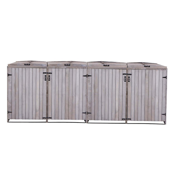 Erweiterbare XXL Mülltonnenbox für 4–8 Tonnen, Holz anthrazit-grau