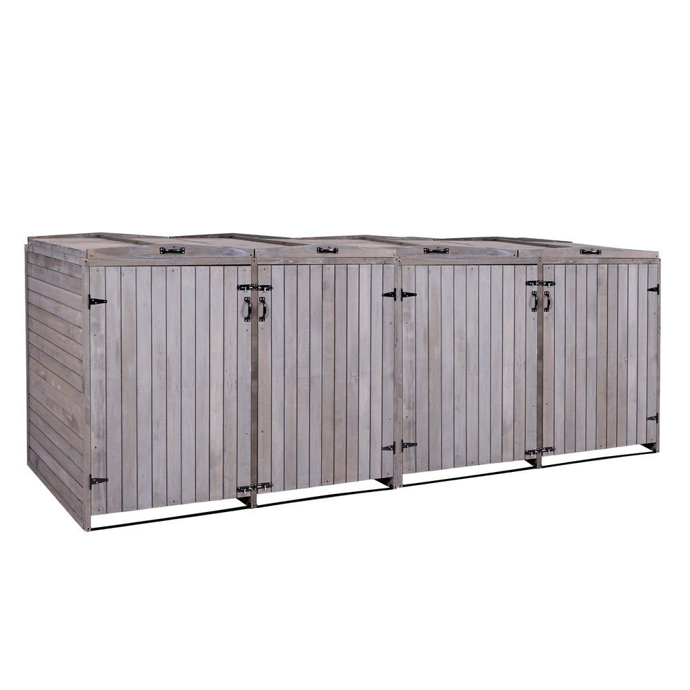 Erweiterbare XXL Mülltonnenbox für 4–8 Tonnen, Holz anthrazit-grau