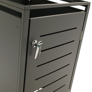 Mülltonnenbox 66x80x116cm für Tonnen 120 und 240 Liter, Stahl anthrazit