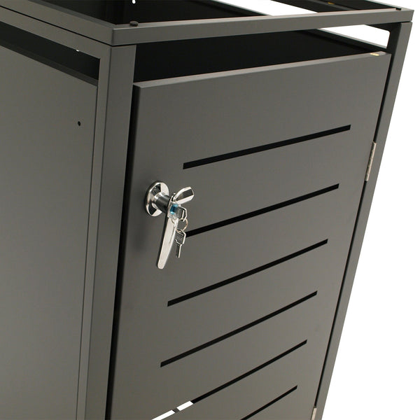 Mülltonnenbox 66x80x116cm für Tonnen 120 und 240 Liter, Stahl anthrazit