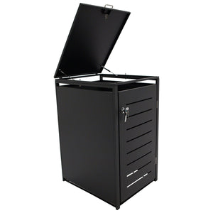 Mülltonnenbox 66x80x116cm für Tonnen 120 und 240 Liter, Stahl anthrazit