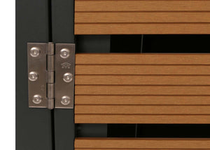 Mülltonnenverkleidung 4er WPC Metall Teak-Optik wetterfest