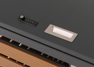 Mülltonnenverkleidung 4er WPC Metall Teak-Optik wetterfest