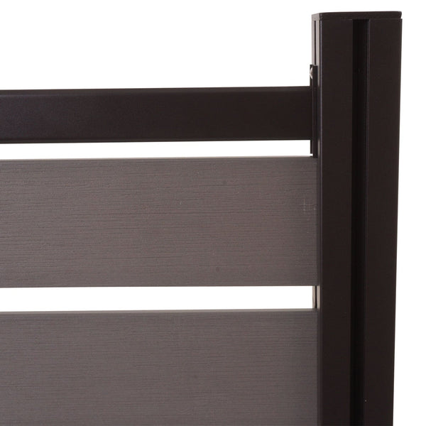 Mülltonnenverkleidung Alu Holzoptik erweiterbar 130x110cm grau